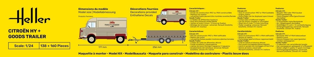 Heller 50331 Citroën HY + Remorque de marchandises 1/24 – image 5