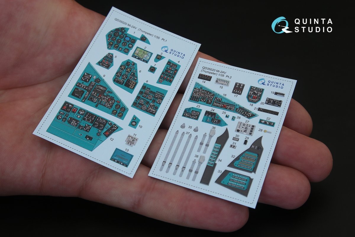 Quinta Studio QD35020 Mi-24V 3D-Printed &amp;amp; coloured Interior on decal paper (for Trumpeter kit) 1/35 – zdjęcie 2
