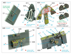 Quinta Studio QD48413 F6F-3E/N Hellcat 3D-Printed &amp;amp; coloured Interior on decal paper (Eduard) 1/48 – imagen 2