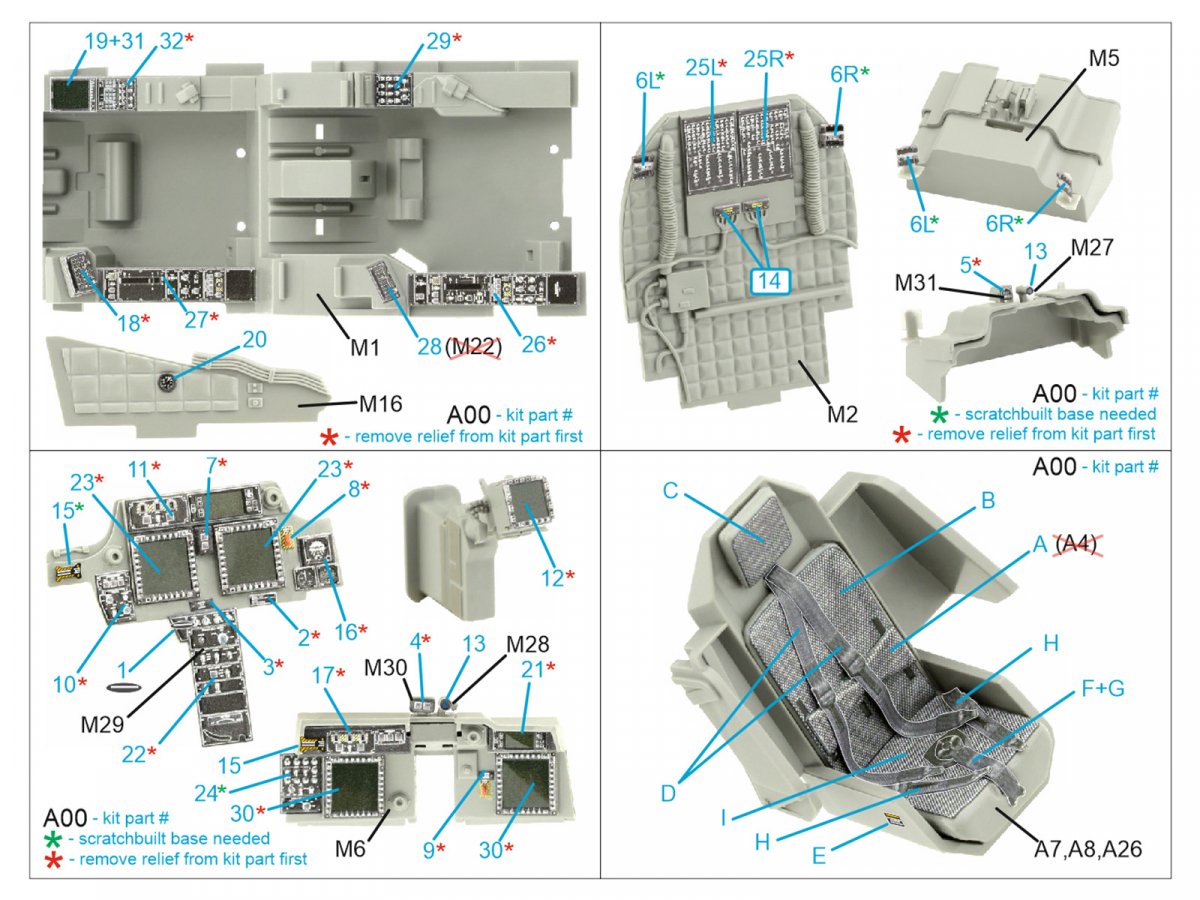 Quinta Studio QD35104 AH-64DI Saraf 3D-Printed &amp;amp; coloured Interior on decal paper (Takom) 1/35 – imagen 2