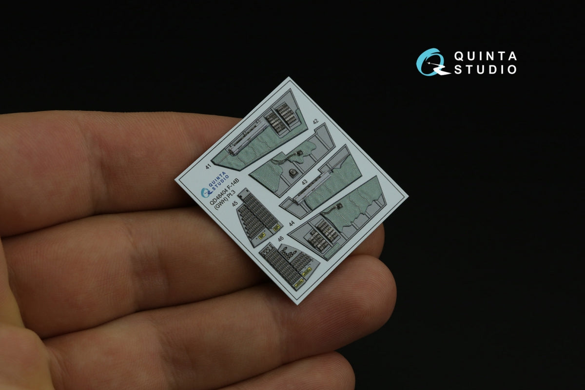 Quinta Studio QD48404 F-14B 3D-Printed &amp;amp; coloured Interior on decal paper (GWH) 1/48 – Bild 5