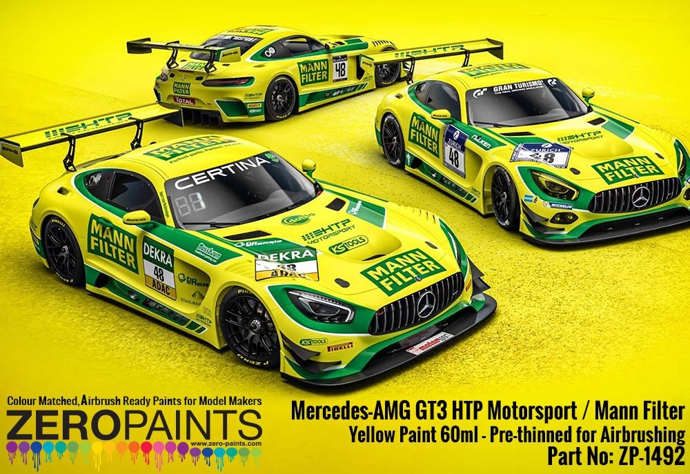 Zero Paints ZP-1492 - Mercedes-AMG GT3 HTP Motorsport / Mann Filter Yellow Paint 60 ml – imagen 2