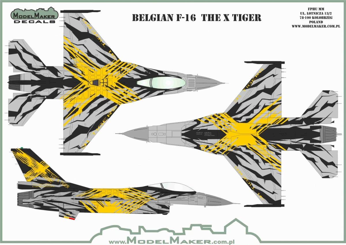 ModelMaker Decals D48179 Belgian F-16 THE X TIGER 1/48