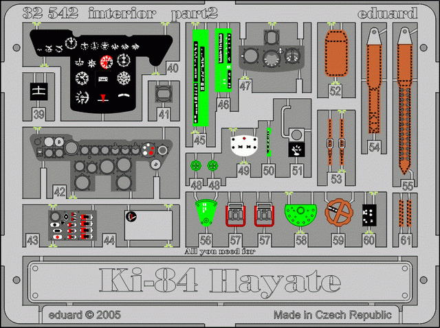 Eduard 32542 Ki-84 Hayate interior 1/32 HASEGAWA – imagen 2