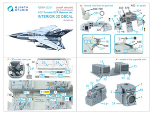 Quinta Studio QDS+32231 Tornado ECR German 3D-Printed &amp;amp; coloured Interior on decal paper (Italeri) (Small version) (with 3D-printed resin parts) 1/32 – zdjęcie 3