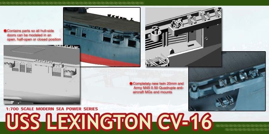 Dragon 7051 U.S.S. Lexington CV-16 1/700 – imagen 5