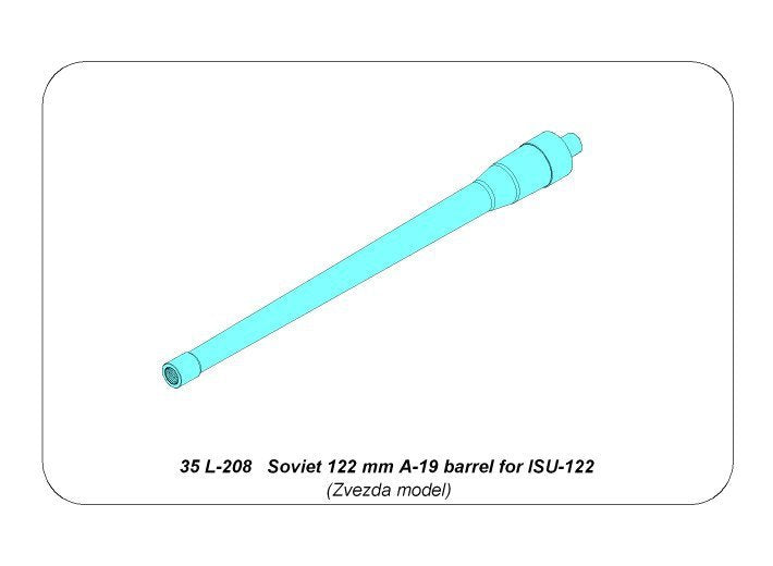 Aber 35L-208 Soviet 122 mm A-19 Barrel for ISU-122 1/35 – imagen 6