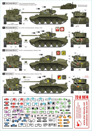 Star Decals 72-A1074 Comets. British A34 Comet in WW2 and Cold War service. 1/72 – Bild 2