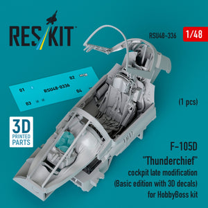 RESKIT RSU48-0336 F-105D &amp;quot;Thunderchief&amp;quot; cockpit late modification (Basic edition with 3D decals) for HobbyBoss kit (3D Printed) 1/48 – imagen 2