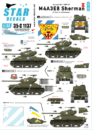 Star Decals 35-C1137 M4A3E8 Sherman 2 1/35