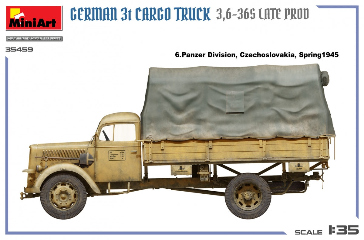 MiniArt 35459 German 3t Cargo Truck 3.5-36s Late Production 1/35 – immagine 15