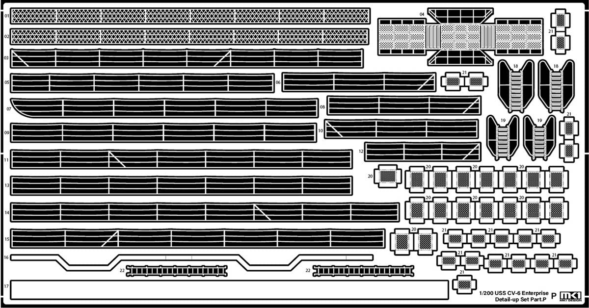 MK1 Design MD-20021 US Navy Aircraft Carrier CV-6 Enterprise Detail Up Parts Dx for Trumpeter 1/200 – imagen 55