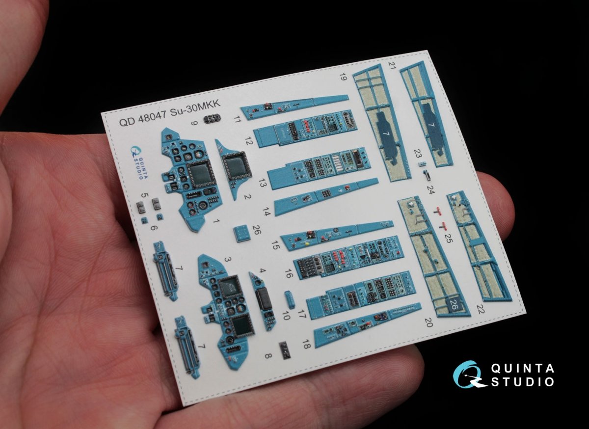Quinta Studio QD48047 Su-30MKK 3D-Printed &amp;amp; coloured Interior on decal paper (for HobbyBoss kit) 1/48 – imagen 3