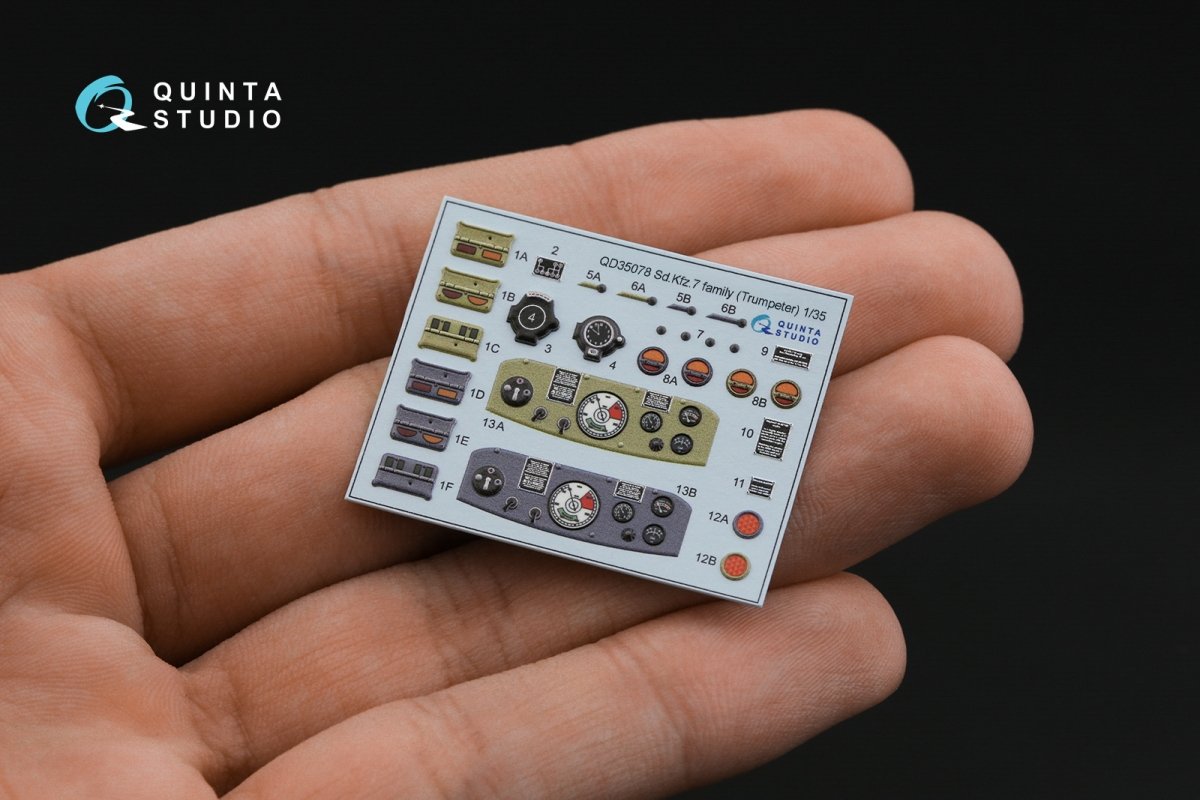 Quinta Studio QD35078 Sd.Kfz.7 family 3D-Printed &amp;amp; coloured Interior on decal paper (Trumpeter) 1/35 – zdjęcie 6