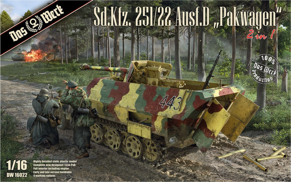 Das Werk DW16022 Sd.Kfz. 251/22 Pakwagen 1/16