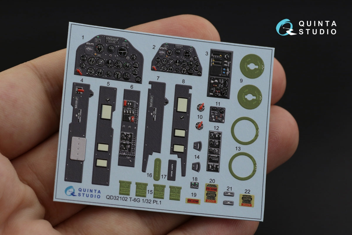 Quinta Studio QD32102 T-6G 3D-Printed coloured Interior on decal paper (Kitty Hawk) 1/32 – zdjęcie 4