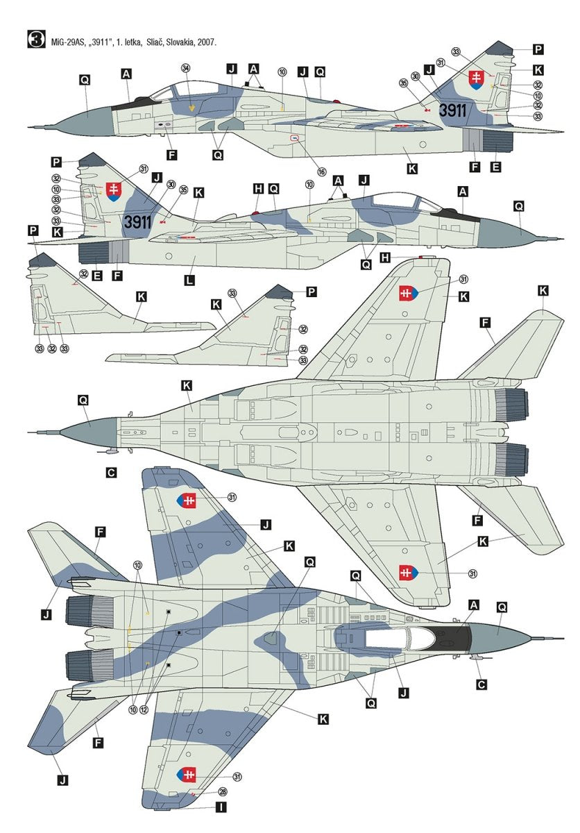Hobby 2000 48024 MiG-29 Czech &amp;amp; Slovak Air Force ( ACADEMY + CARTOGRAF + MASK ) 1/48 – zdjęcie 4