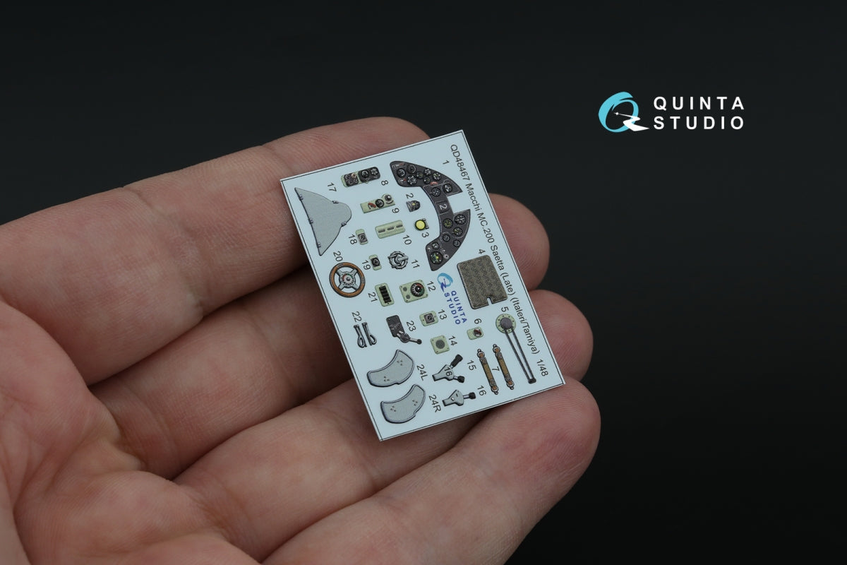 Quinta Studio QD48467 Macchi MC.200 Saetta (Late) 3D-Printed coloured Interior on decal paper (Italeri/Tamiya) 1/48 – imagen 7