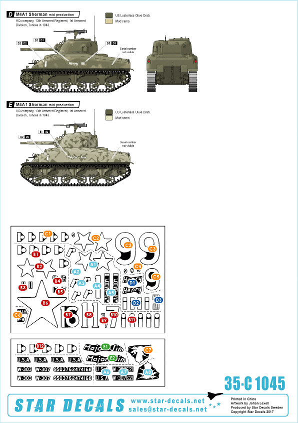 Star Decals 35-C1045 États-Unis en Afrique du Nord 1942-43 # 1 1/35 – image 2