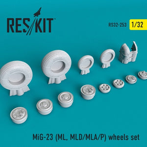RESKIT RS32-0253 Jeu de roues MiG-23 (ML/MLD/MLA/P) 1/32