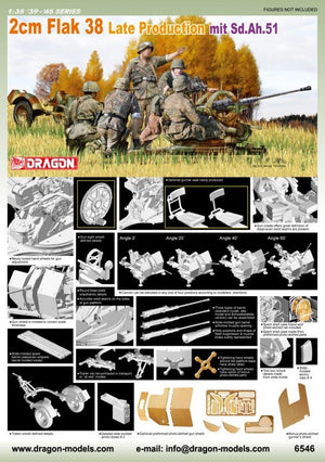Dragon 6546 2cm Flak 38 Production tardive avec Sd.Ah.51 (1/35)