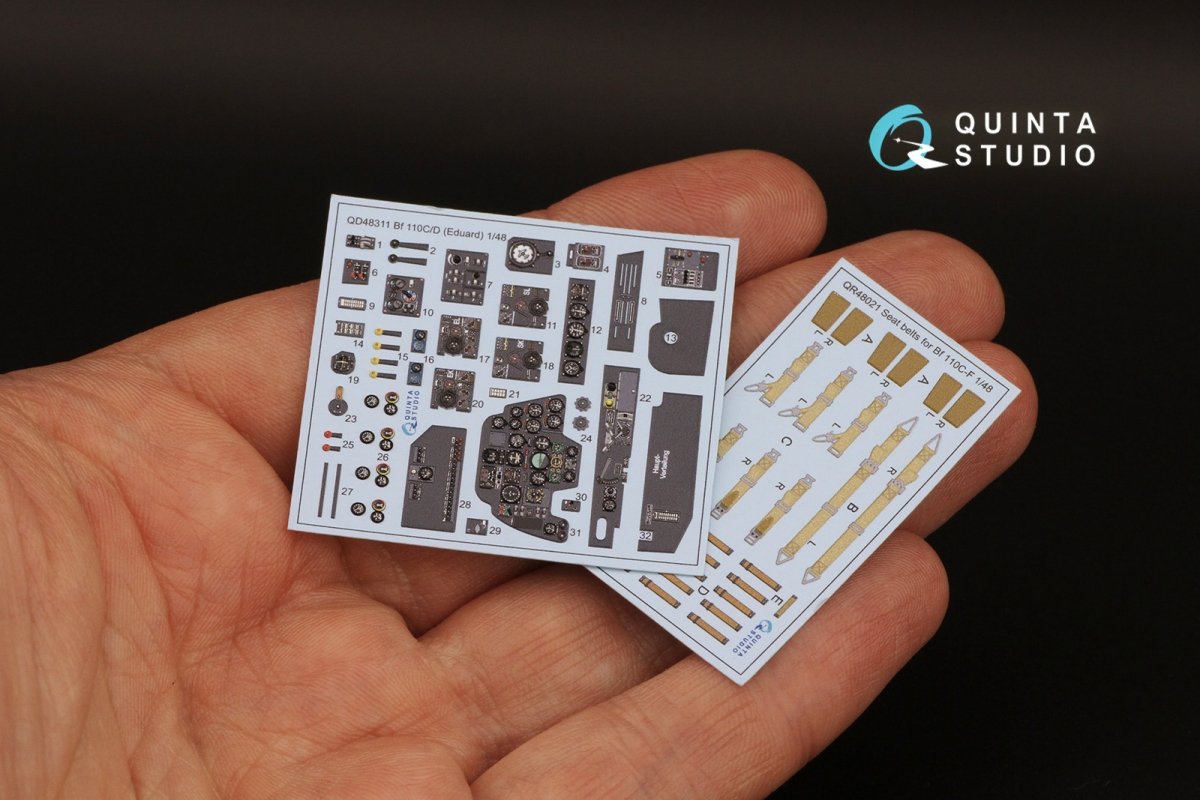 Quinta Studio QD48311 Bf 110C/D 3D-Printed &amp;amp; coloured Interior on decal paper (Eduard) 1/48 – immagine 2