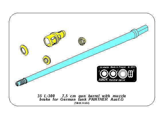 Aber 35L-300 Lufa z hamulcem wylotowym do Pantery G dla modeli Takom 1/35 – zdjęcie 5