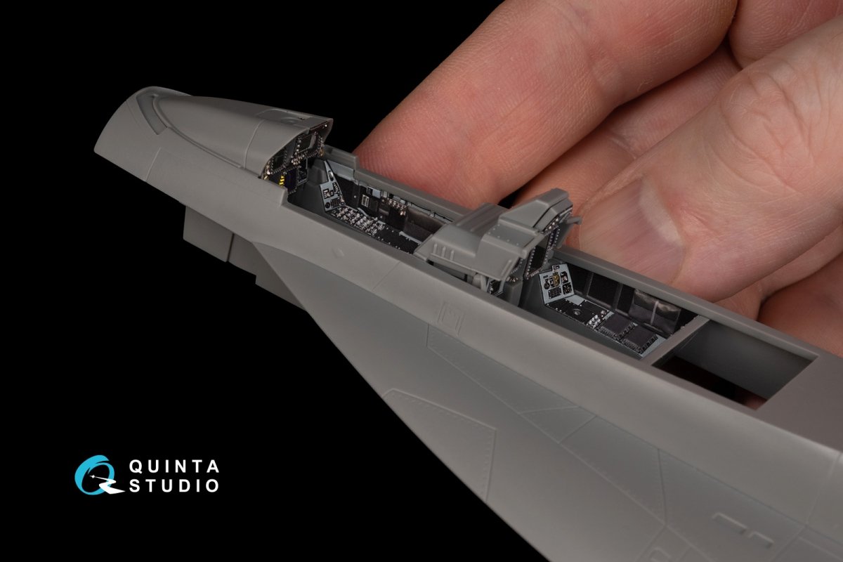 Intérieur imprimé en 3D et coloré sur papier décalcomanie pour F/A-18F tardif / EA-18G (Meng) de Quinta Studio QD48243 (Meng) 1/48 – image 4