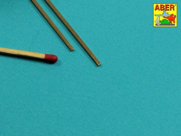Aber FR15x10 Prostokątne pręty mosiężne 1,5x1,0 mm długość 245mm x 2 / Brass flat rods 1,5x1,0 mm length 245mm x2 pcs. – imagen 2