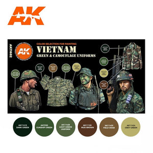 AK Interactive AK11682 VIETNAM GREEN &amp;amp; CAMOUFLAGE UNIFORMS – imagen 2