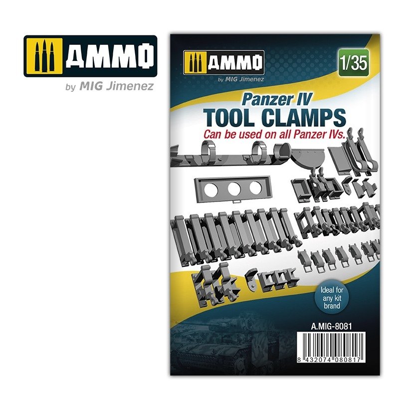 Ammo of Mig 8081 Panzer IV tool clamps (all Panzer IV) 1/35
