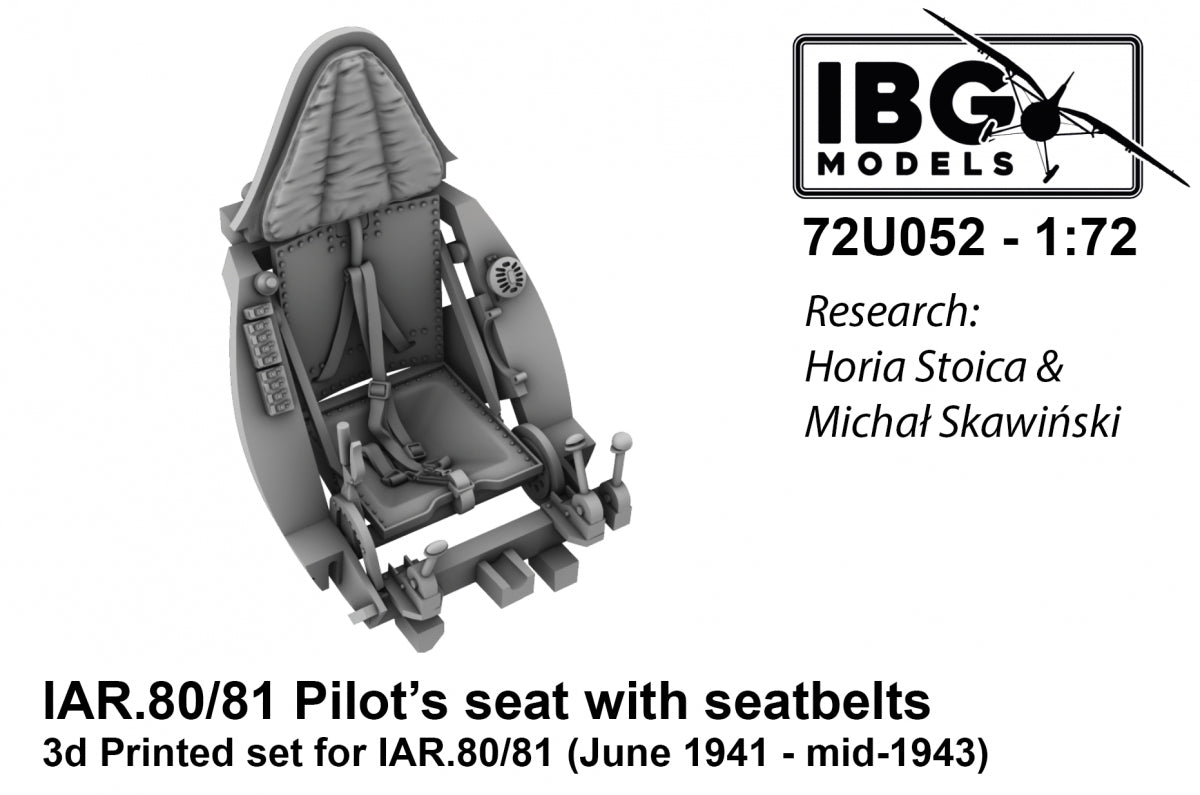 IBG 72U052 IAR.80/81 Pilot's seat with seatbelts (June 1941 - mid-1943) 1/72