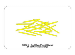 Aber 350L-15 Set of 16 pcs 37 mm L/83 barrels SK C/30 for German ships 1/350 – imagen 4
