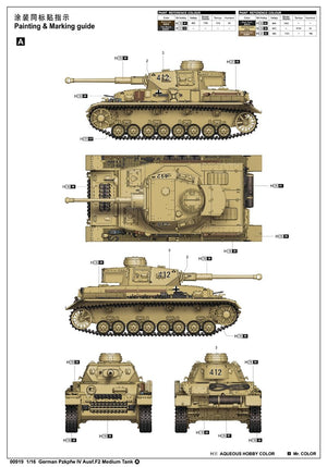 Trumpeter 00919 German Pzkpfw IV Ausf.F2 Medium 1/16 – imagen 3