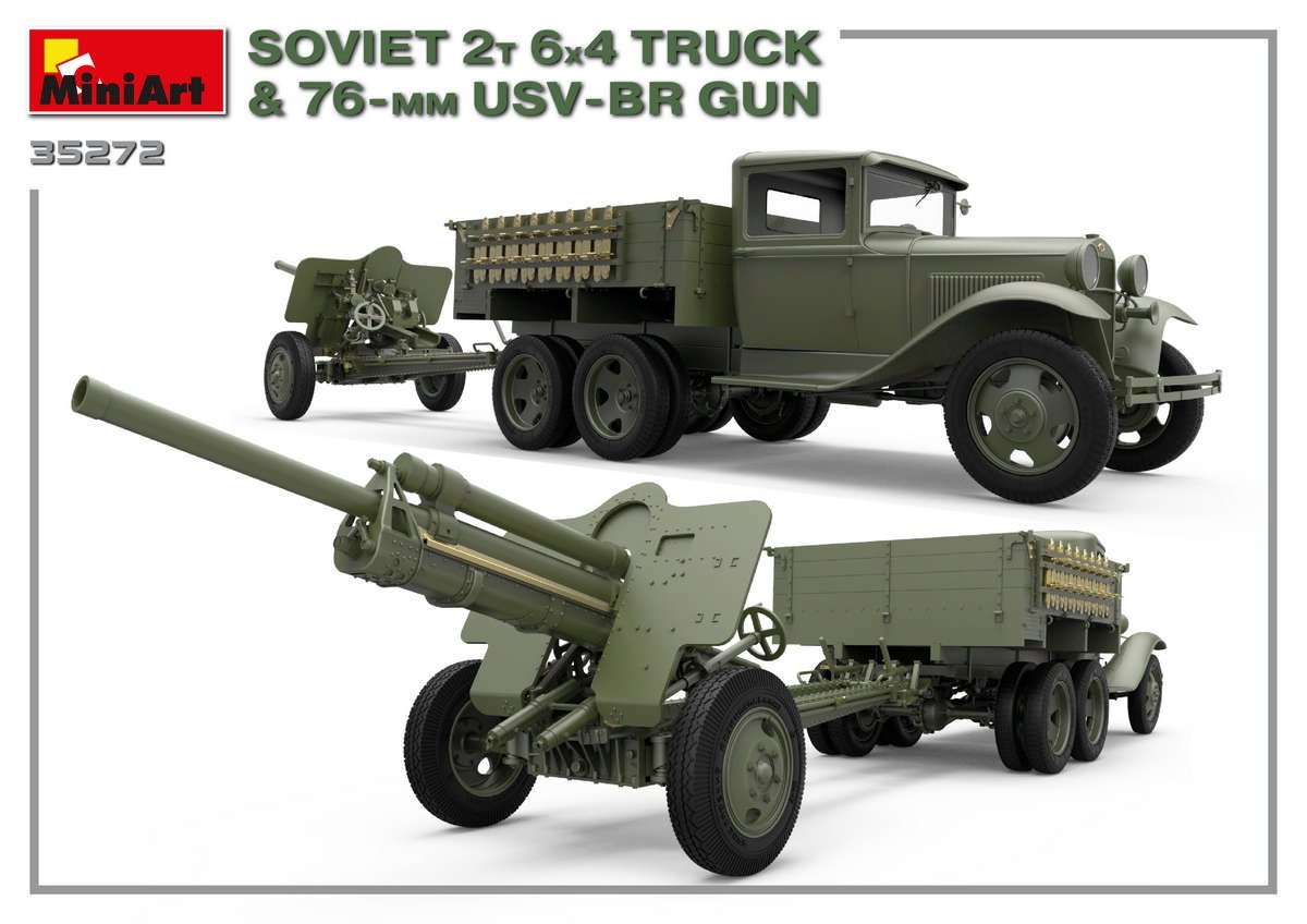 MiniArt 35272 SOVIET 2T 6X4 TRUCK &amp;amp; 76-mm USV-BR GUN 1/35 – imagen 4