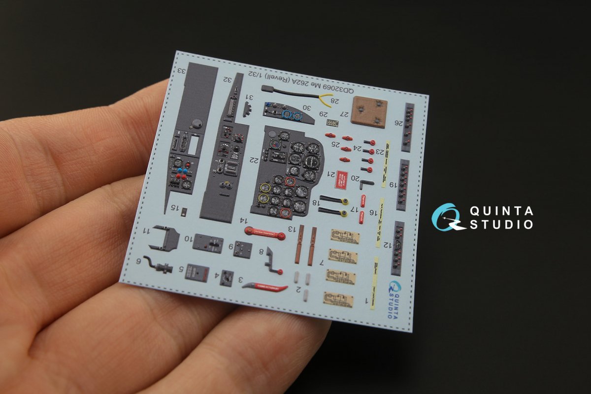 Quinta Studio QD32069 Me 262A 3D-Printed &amp;amp; coloured Interior on decal paper (Revell) 1/32 – imagen 9