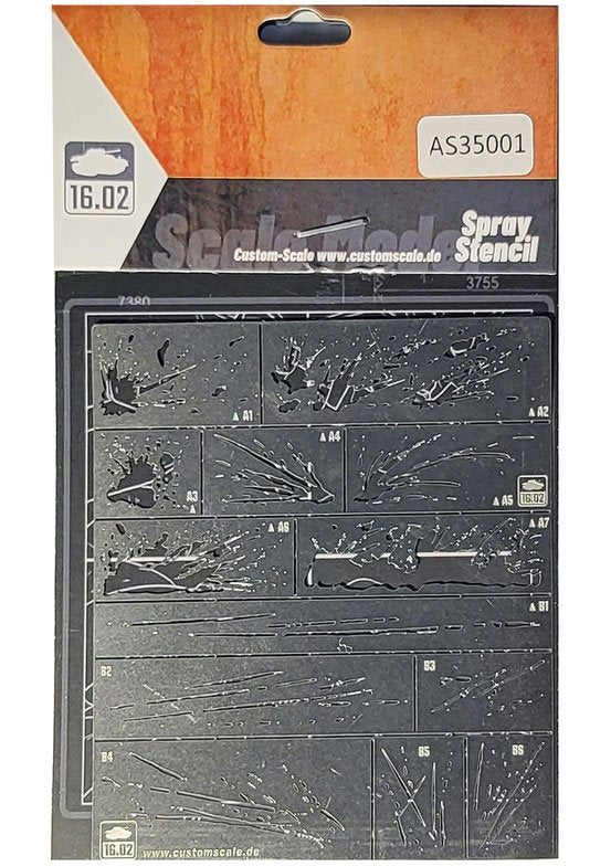 16.02 VK-AS35001 Splash and Scratch Airbrushstencil – imagen 2