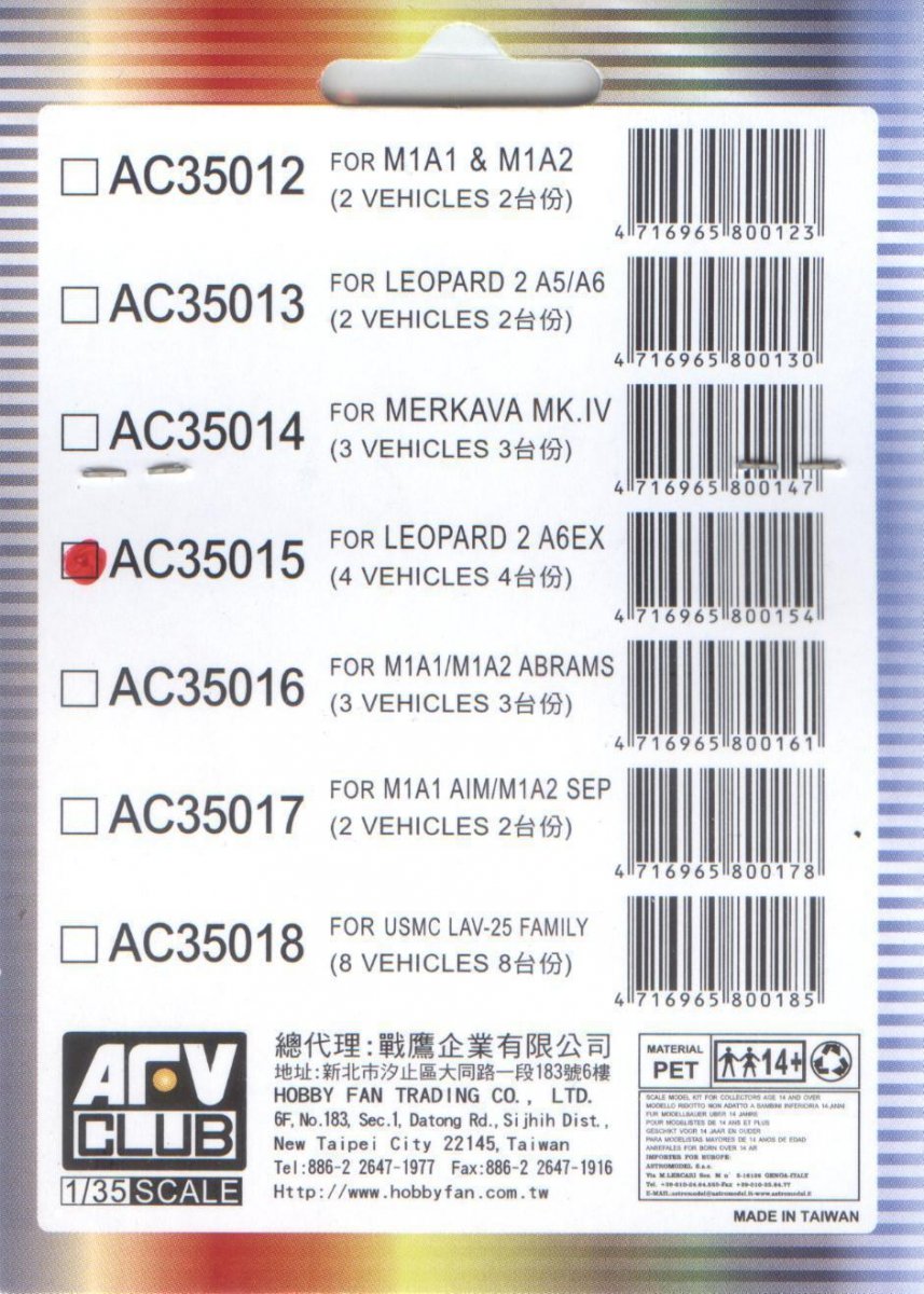 AFV Club AC35015 Sticker for simulating Anti reflection coating lens For Leopard 2 A6EX 1/35 – zdjęcie 2