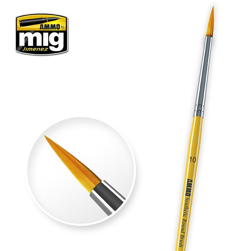 AMMO of Mig Jimenez 8617 10 SYNTHETIC ROUND BRUSH