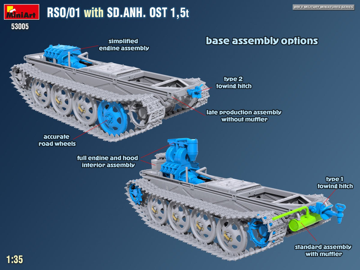 MiniArt 53005 RSO/01 with TRAILER SD.ANH. OST 1,5t 1/35 – immagine 10