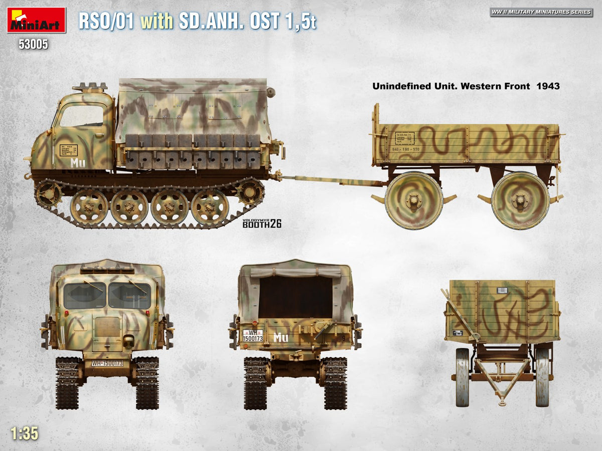 MiniArt 53005 RSO/01 with TRAILER SD.ANH. OST 1,5t 1/35 – immagine 2