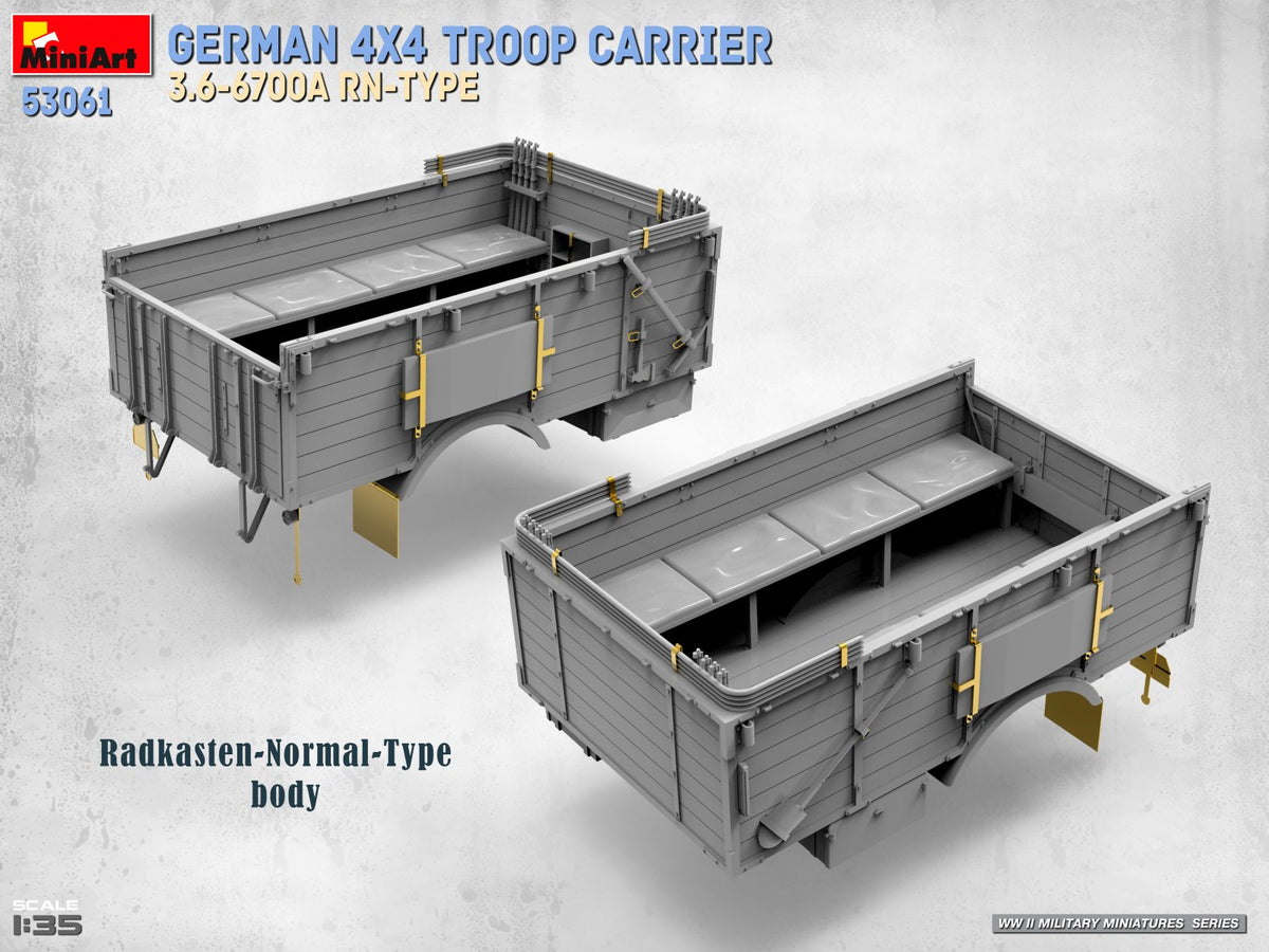 MiniArt 53061 GERMAN 4X4 TROOP CARRIER 3.6-6700A RN-TYPE 1/35 – imagen 11