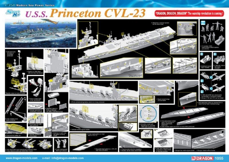 Dragon 1055 U.S.S. Princeton CVL-23 1/350 – immagine 2