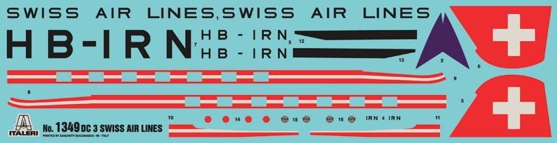 Italeri 1349 Douglas DC3 Swissair 1/72 – imagen 3