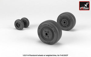 Armory Models AW32307 F-4 Phantom-II wheels w/ weighted tires, mid 1/32 – immagine 2