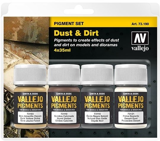 Vallejo 73190 Pigment Set Dust &amp;amp; Dirt 4x35ml