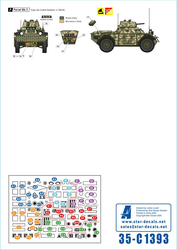 Star Decals 35-C1393 Aden Emergency 1963-67. Voitures de reconnaissance britanniques Ferret Mk 2 1/35 – image 3