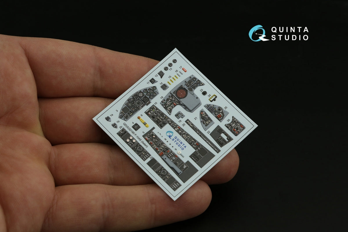Quinta Studio QD32180 F-104S 3D-Printed coloured Interior on decal paper (Italeri) 1/32 – imagen 5