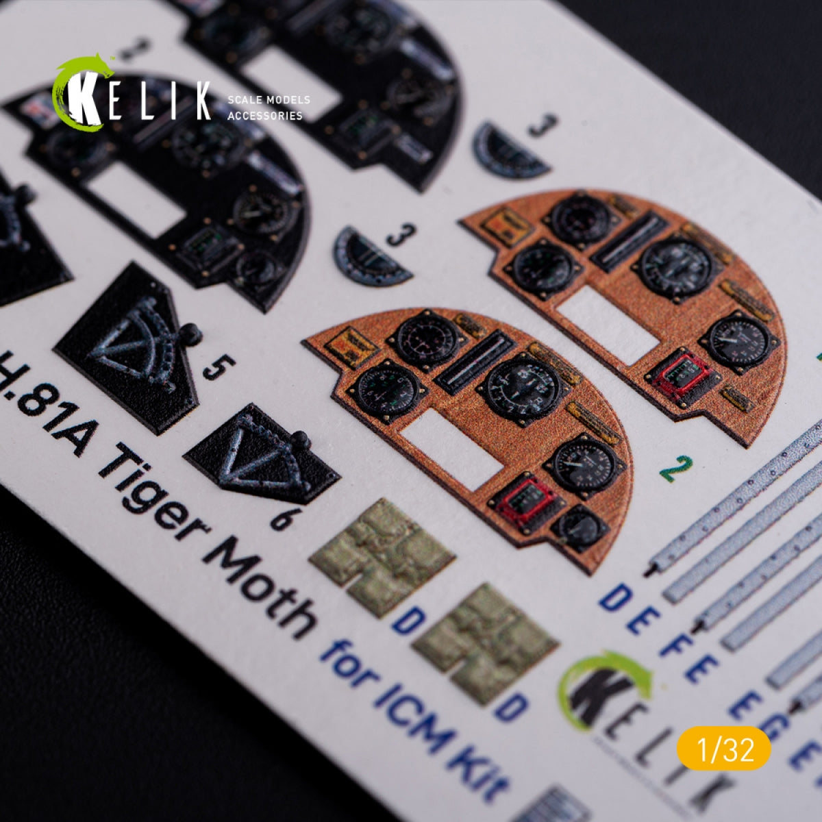 KELIK K32021 DH.81A Tiger Moth - Interior 3D Decal for ICM kit 1/32 – immagine 6