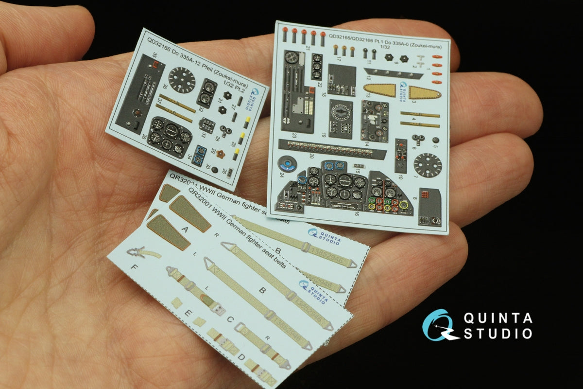 Quinta Studio QD32166 Do 335A-12 3D-Printed &amp;amp; coloured Interior on decal paper (Zoukei-Mura) 1/32 – imagen 18